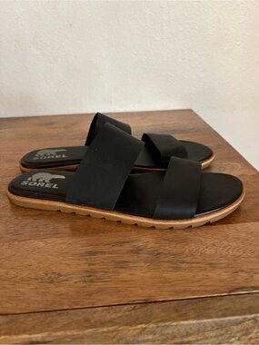 Sorel Ella II Slide Black Sandal Size9.5